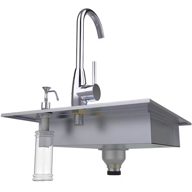 Sunstone Metal Products Premium Bar Sink, 22.25" L x 20.5" W (Drop-In or Undermount)