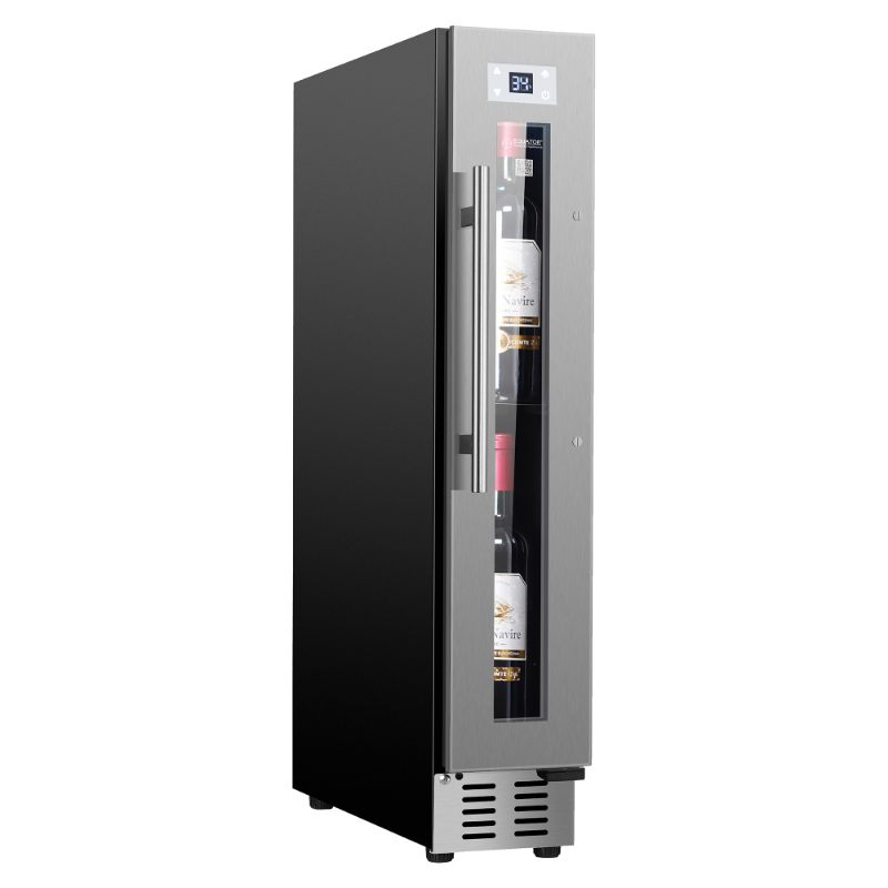 Equator Advanced Appliances 9-Bottle Single-Zone Wine Refrigerator – Stainless Steel, Freestanding or Built-In, 7-Color LED, 110V