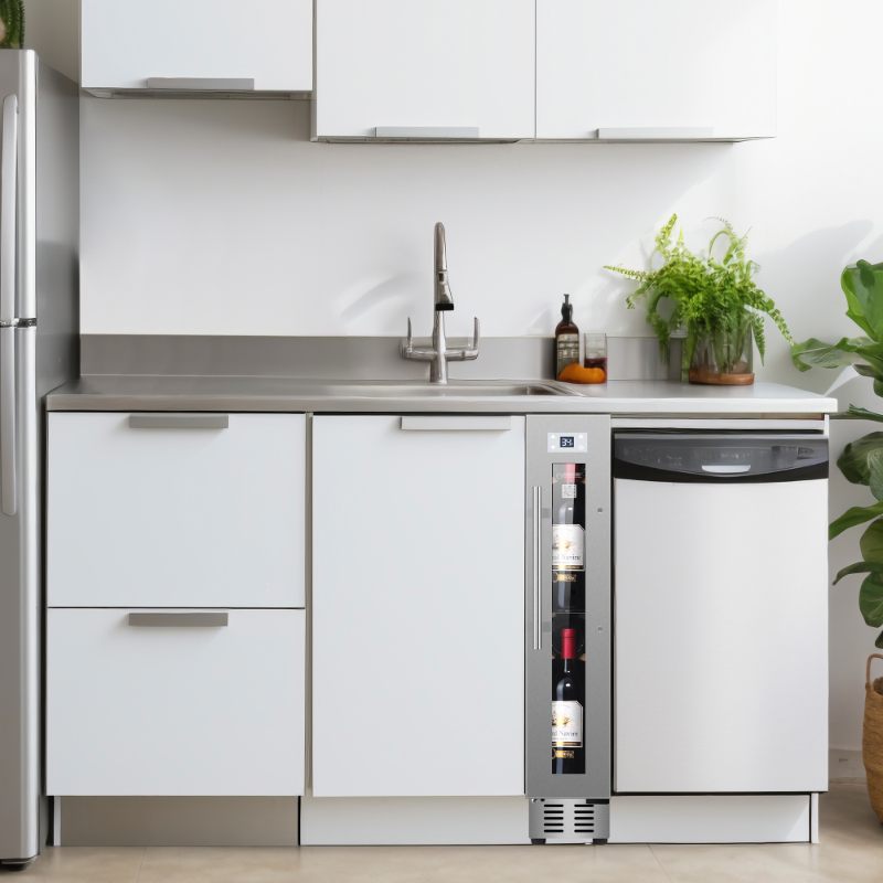 Equator Advanced Appliances 9-Bottle Single-Zone Wine Refrigerator – Stainless Steel, Freestanding or Built-In, 7-Color LED, 110V