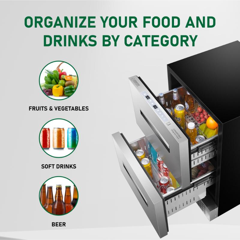 Equator Advanced Appliances 24″ Dual-Drawer Convertible Refrigerator/Freezer – 2 Zones, 5 Cu. Ft., Sabbath Mode