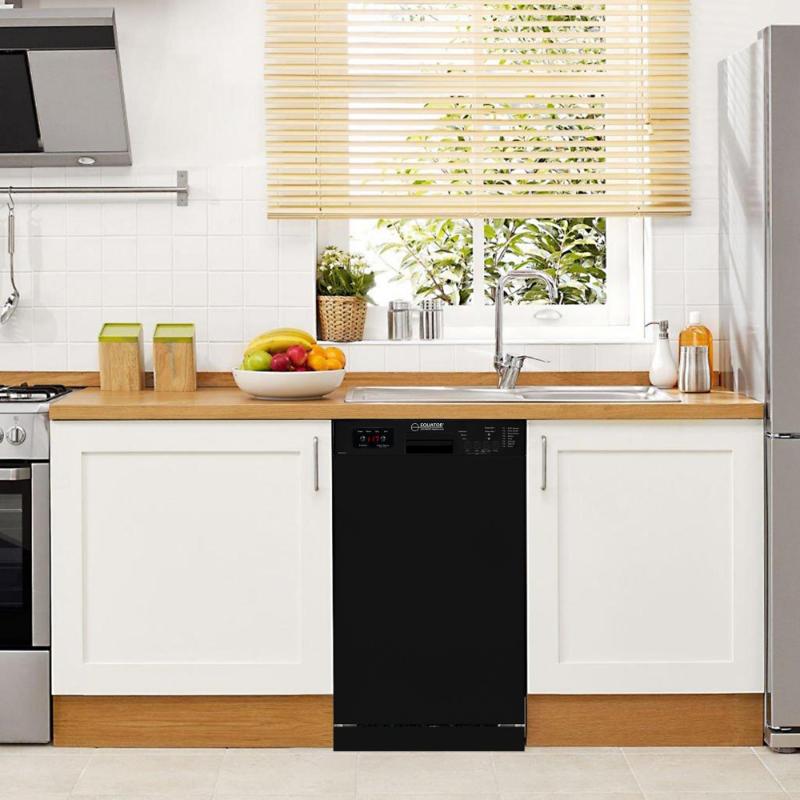 Equator Advanced Appliances 18″ Built-In Dishwasher – 10 Place Settings with Wine Rack, 3.4 Gal, 51 dB Quiet, ENERGY STAR®, ADA, 110V Black
