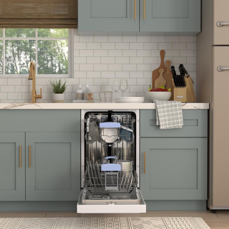 Equator Advanced Appliances 18″ Built-In Dishwasher – 10 Place Settings with Wine Rack, 3.4 Gal, 51 dB Quiet, ENERGY STAR®, ADA, 110V Stainless