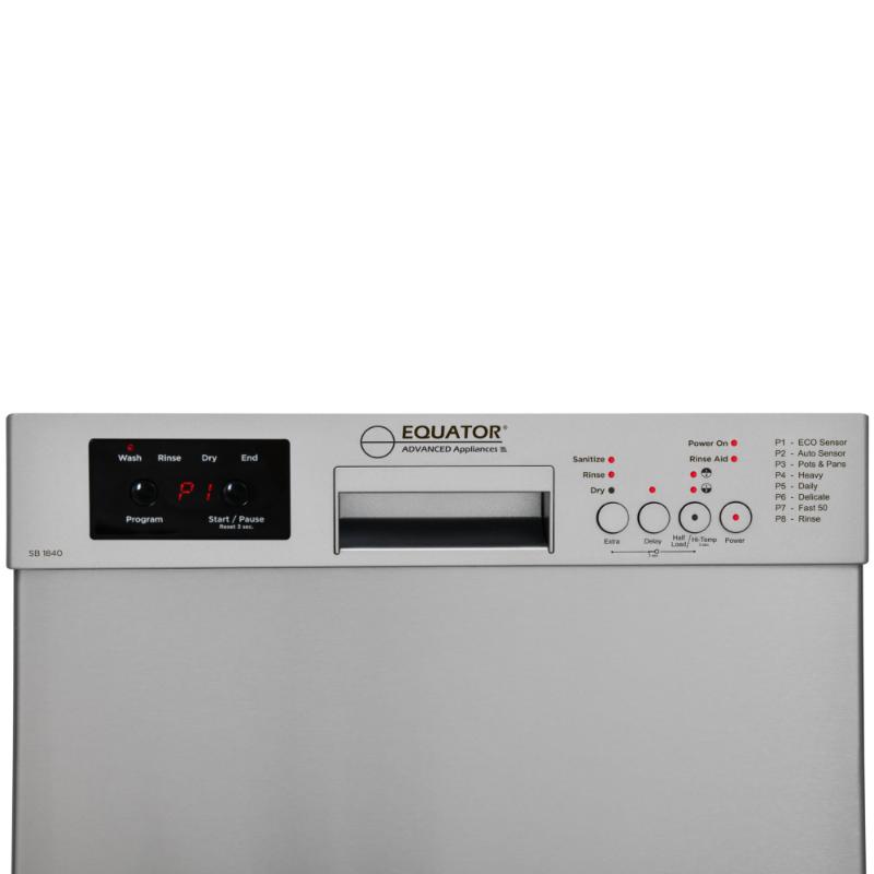 Equator Advanced Appliances 18″ Built-In Dishwasher – 10 Place Settings with Wine Rack, 3.4 Gal, 51 dB Quiet, ENERGY STAR®, ADA, 110V Stainless