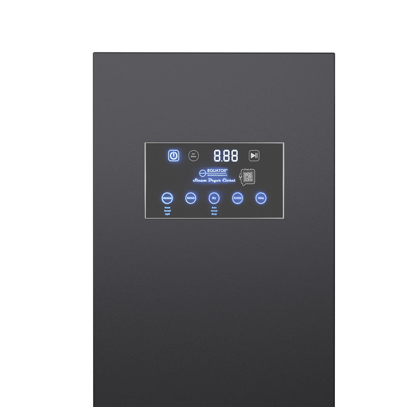 Equator Advanced Appliances Steam Dryer Closet – Wrinkle Removal, Sanitizing & Deodorizing, Refreshes Clothing, Slim Design, 110V White Black