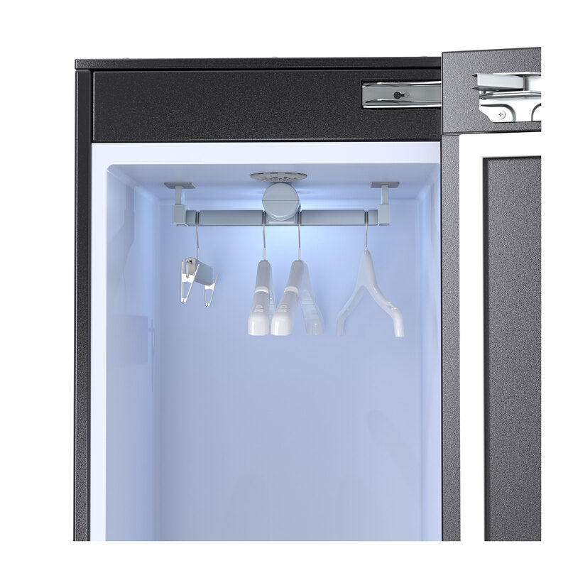 Equator Advanced Appliances Steam Dryer Closet – Wrinkle Removal, Sanitizing & Deodorizing, Refreshes Clothing, Slim Design, 110V White Black
