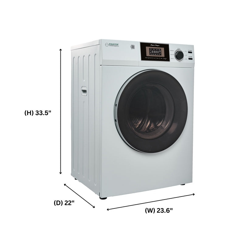 Equator Advanced Appliances Premium 24" Compact Vented Dryer with Washer Socket, Sensor Dry, 3.1 cu. ft. / 13 lb Capacity, 110V