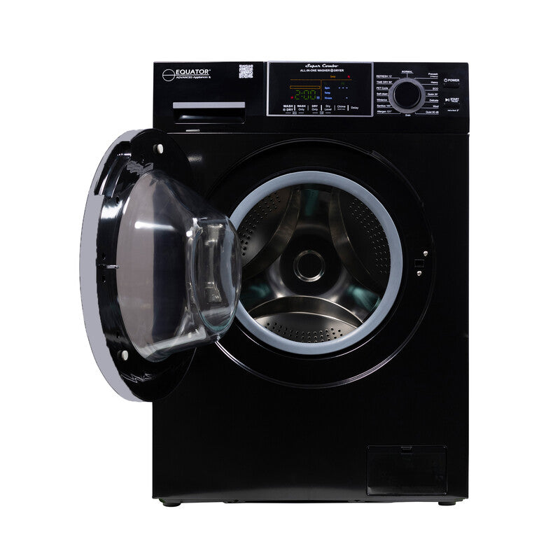 Equator Advanced Appliances All-in-One 4700 Washer-Dryer, Ventless, Fully Built-In, Zero Clearance, 1.62 cu. ft. / 15 lb Capacity, 110V, 1400 RPM - Black