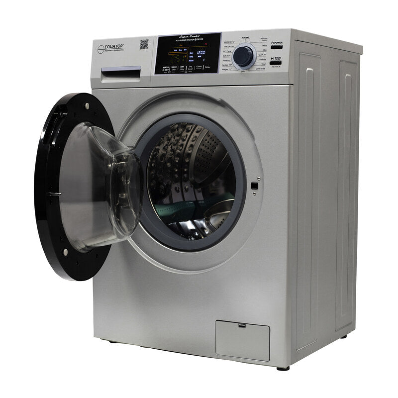 Equator Advanced Appliances All-in-One 4800 Washer-Dryer with Vented Drying — Dries 30% Faster Than Condenser Models, 15 lb Capacity, 110V - Silver