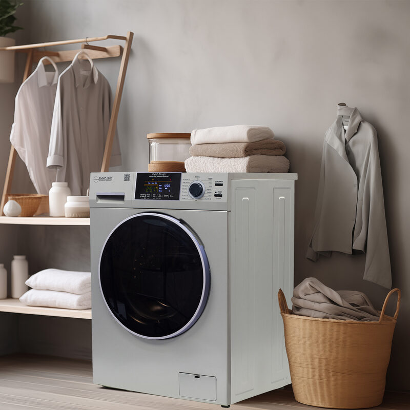 Equator Advanced Appliances All-in-One 4800 Washer-Dryer with Vented Drying — Dries 30% Faster Than Condenser Models, 15 lb Capacity, 110V - Silver