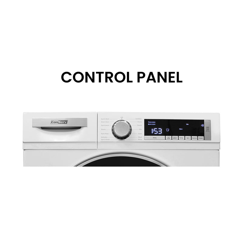 ConServ 2.2 cu. ft. Washer with AutoSense Technology, 1400 RPM, 15 Programs, Sanitize Cycle, LED Display, 110V - White