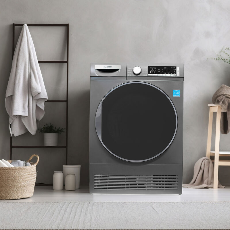 ConServ 4 cu. ft. 220V Ventless Condenser Dryer with Sanitize Cycle, LED Display, Reversible Door, Energy Star® Rated Titanium