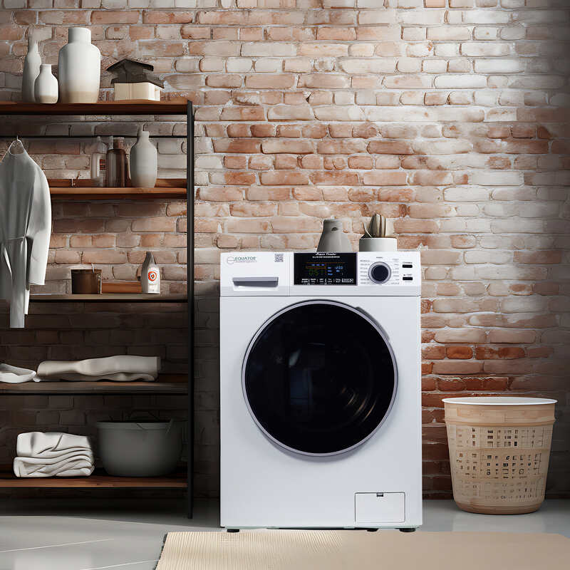 Equator Advanced Appliances All-in-One 4600 Ventless/Vented Washer Dryer with Pet Cycle, 1.62 cu. ft., 15 lb Capacity, 110V -White