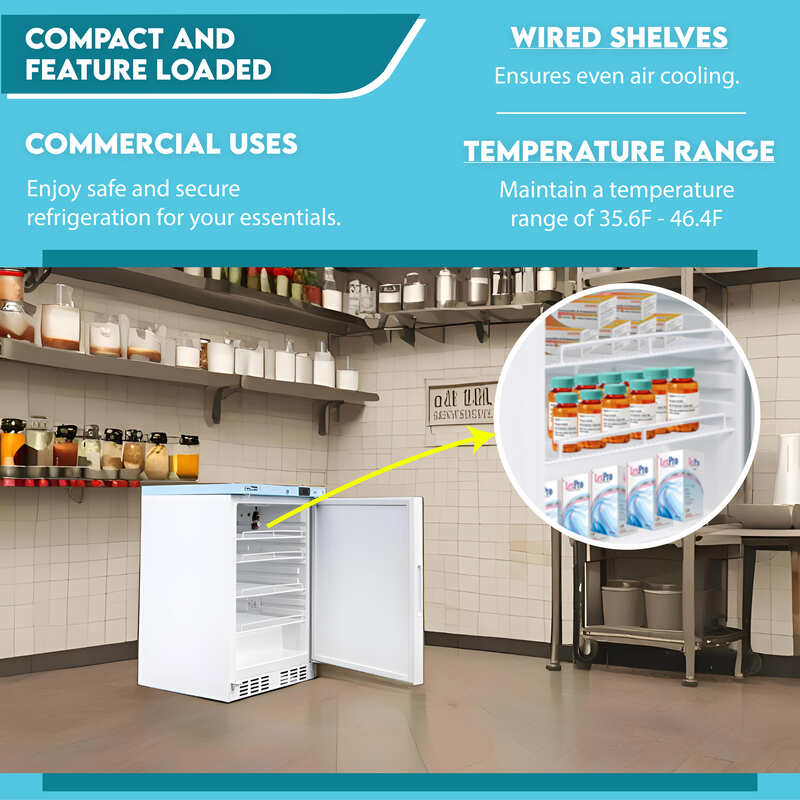 Conserv 3.9 Cu. Ft. Compact Commercial & Pharmaceutical Refrigerator – 24″ Wide, WiFi Enabled, 110V