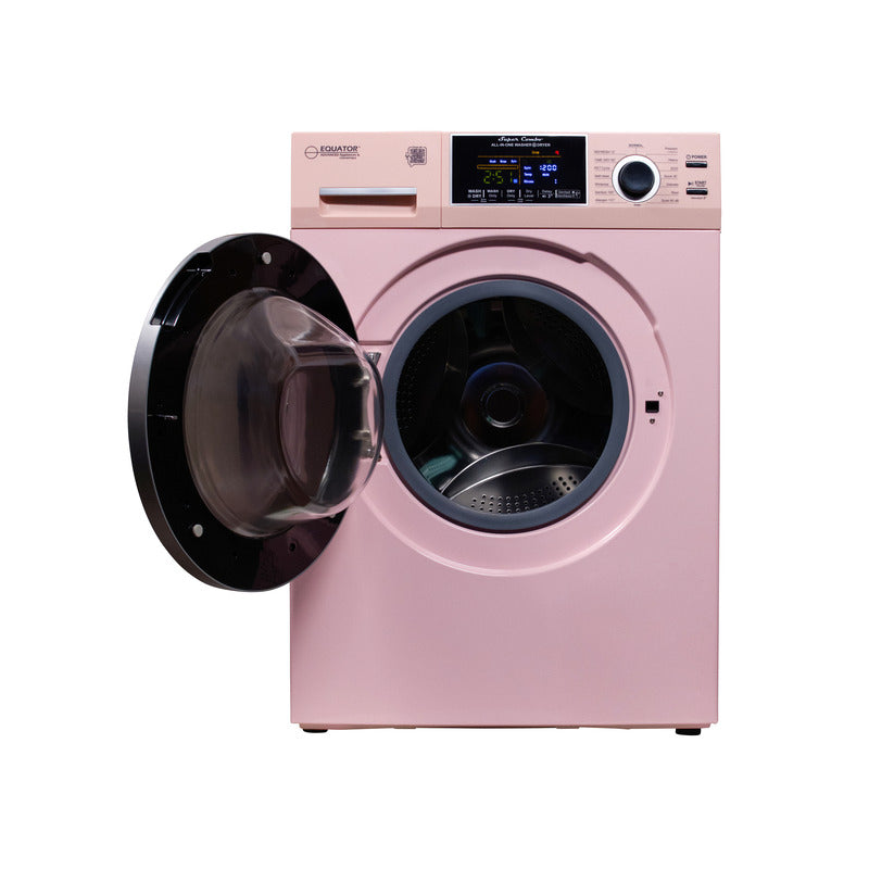 Equator Advanced Appliances All-in-One 4600 Ventless/Vented Washer Dryer with Pet Cycle, 1.62 cu. ft., 15 lb Capacity, 110V -Pink