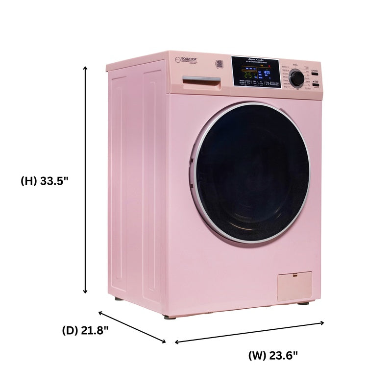 Equator Advanced Appliances All-in-One 4600 Ventless/Vented Washer Dryer with Pet Cycle, 1.62 cu. ft., 15 lb Capacity, 110V -Pink
