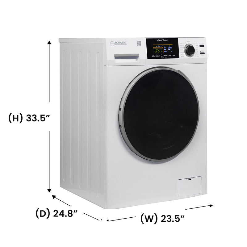 Equator Advanced Appliances Super Washer 1.9 cu. ft. / 18 lb Capacity with Sanitize & Allergen Cycles, Winterize Function, 1400 RPM, White, 110V