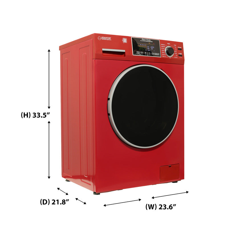 Equator Advanced Appliances All-in-One 4600 Ventless/Vented Washer Dryer with Pet Cycle, 1.62 cu. ft., 15 lb Capacity, 110V -Merlot