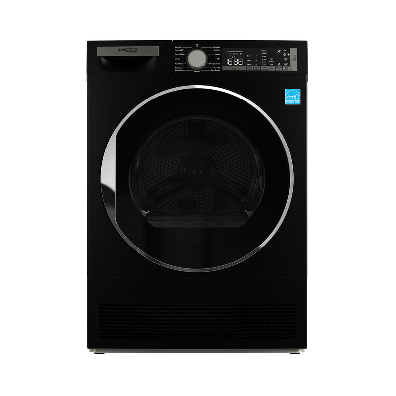 ConServ 4 cu. ft. 220V Ventless Condenser Dryer with Sanitize Cycle, LED Display, Reversible Door, Energy Star® Rated Black