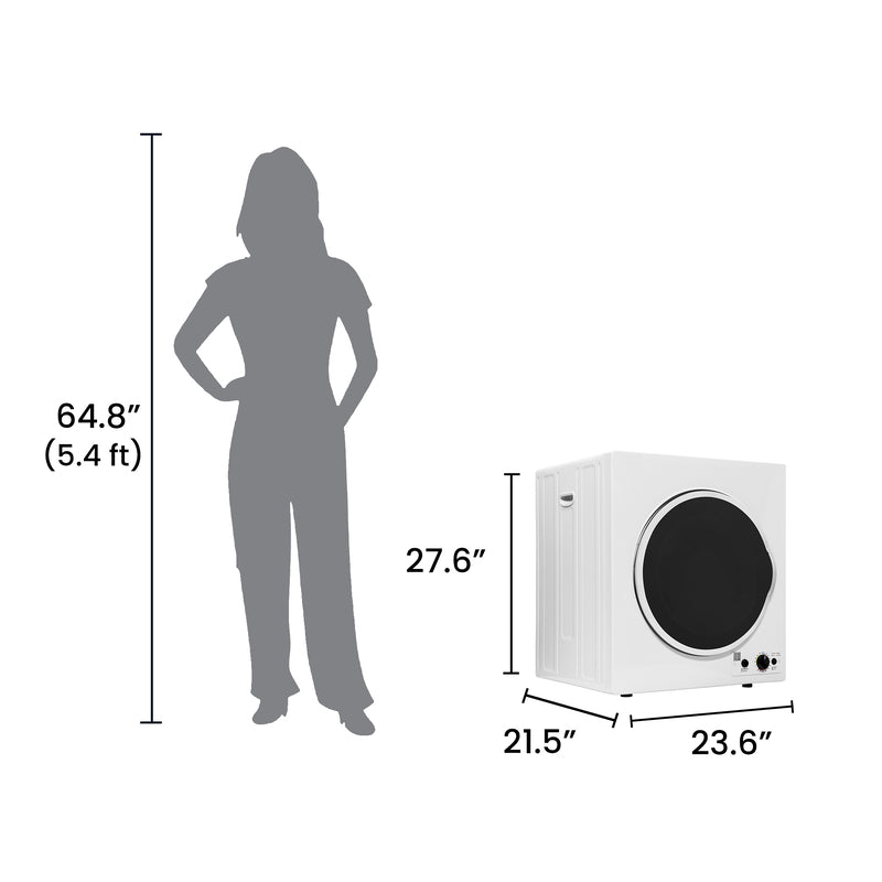 Equator Advanced Appliances Compact Vented Sensor Dryer with Bottom Controls, 3.5 cu. ft. / 13 lb Capacity, 110V