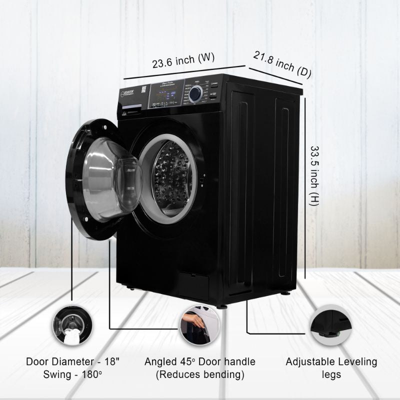 Equator Advanced Appliances All-in-One 4800 Washer-Dryer with Vented Drying — Dries 30% Faster Than Condenser Models, 15 lb Capacity, 110V - Black