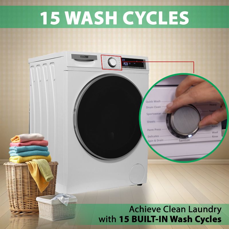 ConServ 2.2 cu. ft. Washer with AutoSense Technology, 1400 RPM, 15 Programs, Sanitize Cycle, LED Display, 110V - White