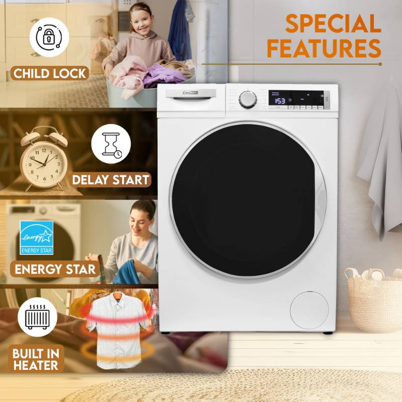 ConServ 2.2 cu. ft. Washer with AutoSense Technology, 1400 RPM, 15 Programs, Sanitize Cycle, LED Display, 110V - White