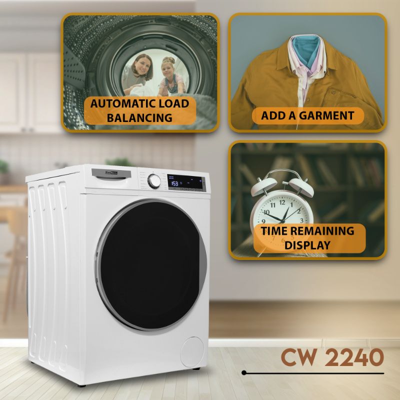 ConServ 2.2 cu. ft. Washer with AutoSense Technology, 1400 RPM, 15 Programs, Sanitize Cycle, LED Display, 110V - White
