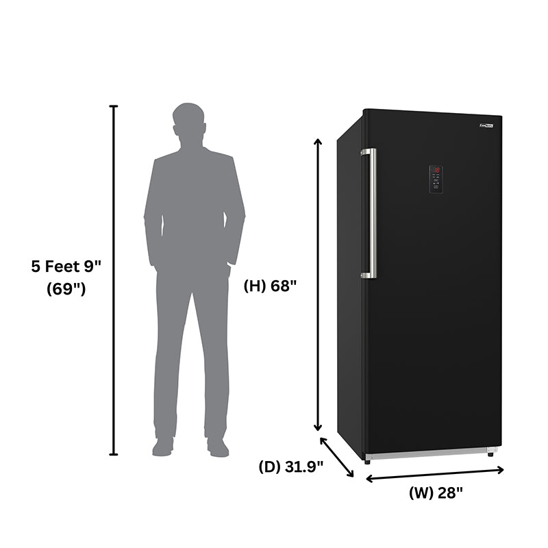 Conserv 17 Cu. Ft. Convertible Upright Freezer/Refrigerator – Garage Ready, ENERGY STAR®, 28” Wide, 110V (Black)