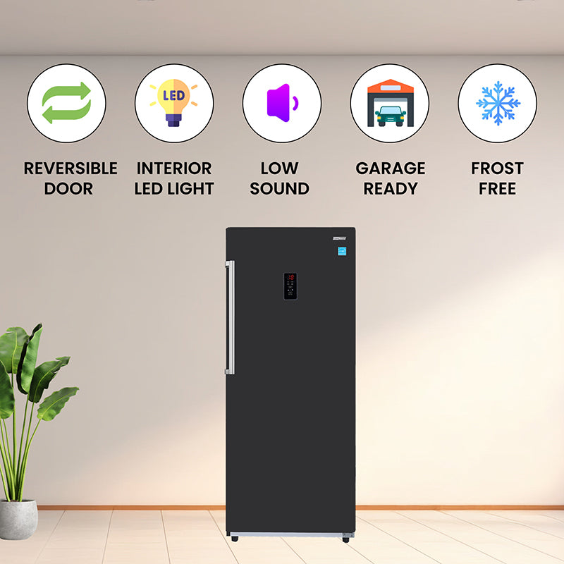 Conserv 17 Cu. Ft. Convertible Upright Freezer/Refrigerator – Garage Ready, ENERGY STAR®, 28” Wide, 110V (Black)