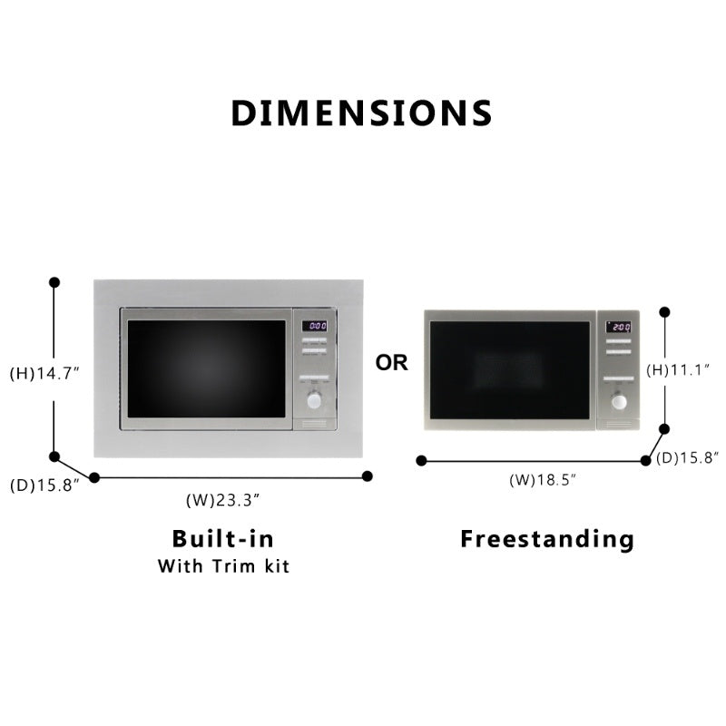Equator Advanced Appliances 0.8 Cu. Ft. Hybrid Microwave & Oven – Freestanding/Built-In, Stainless Steel with Trim Kit