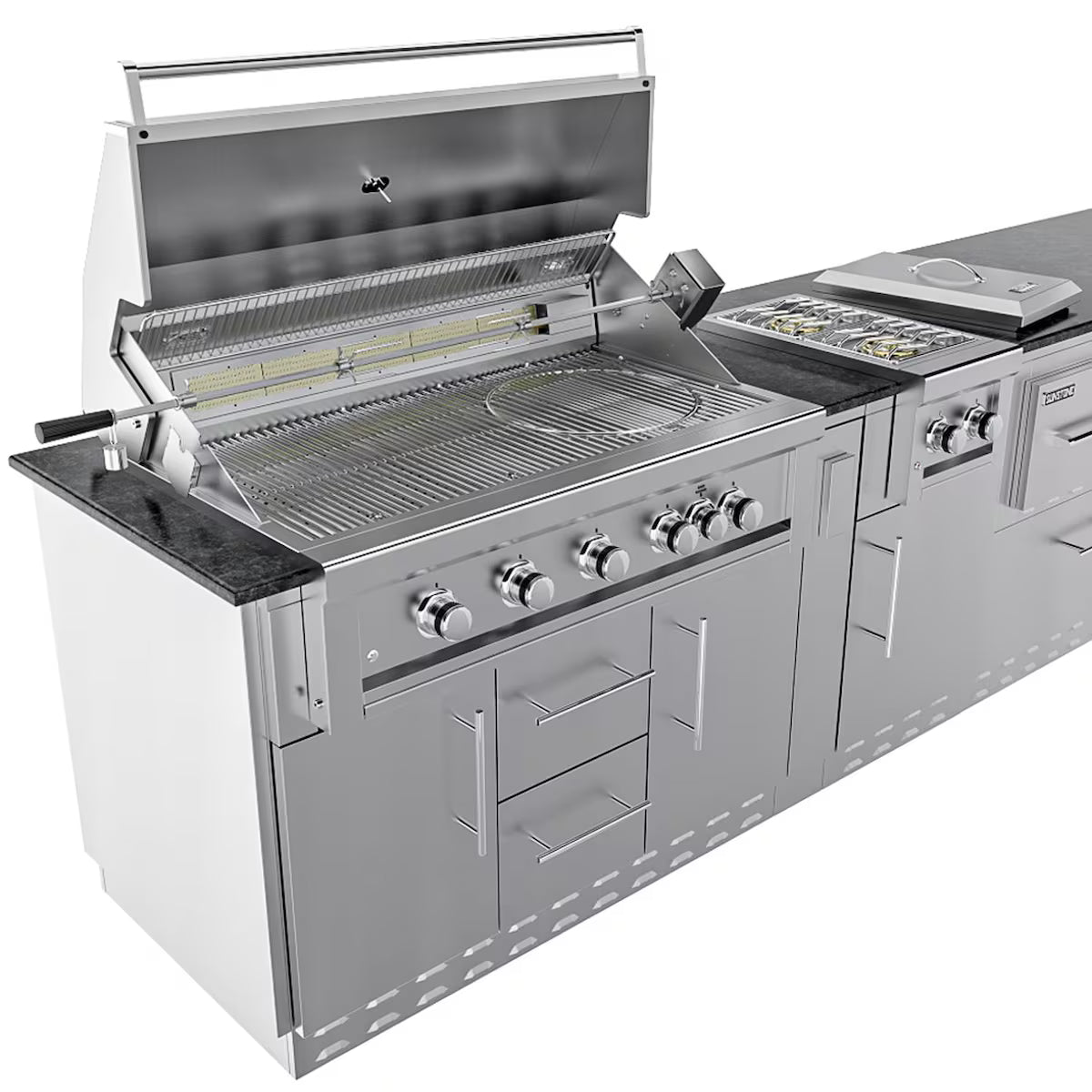 Sunstone French Quarter 13′7″ Stainless Steel Outdoor Kitchen Island Package