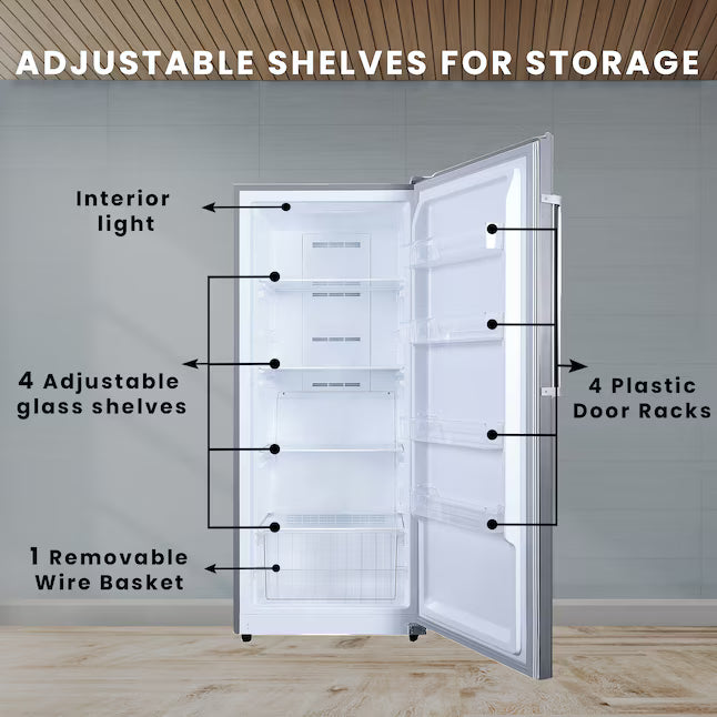 Conserv 14 Cu. Ft. Convertible Upright Freezer/Refrigerator – Garage Ready, ENERGY STAR®, 28” Wide, 110V (White)