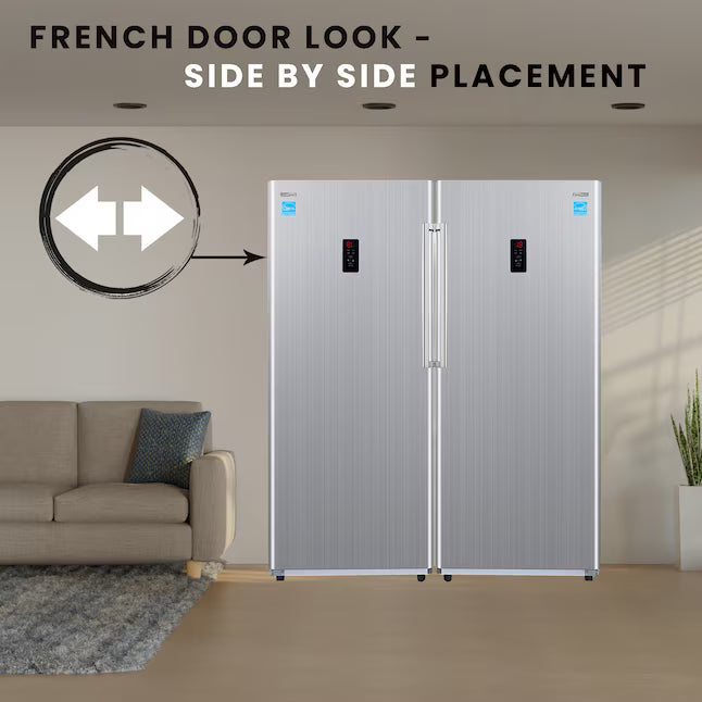 Conserv 14 Cu. Ft. Convertible Upright Freezer/Refrigerator – Garage Ready, ENERGY STAR®, 28” Wide, 110V (Stainless)