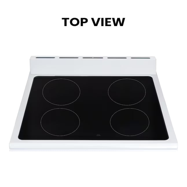 Equator Advanced Appliances 20″ Freestanding Electric Range with Air Fry Convection Oven, 4-Burner Glass Top – White