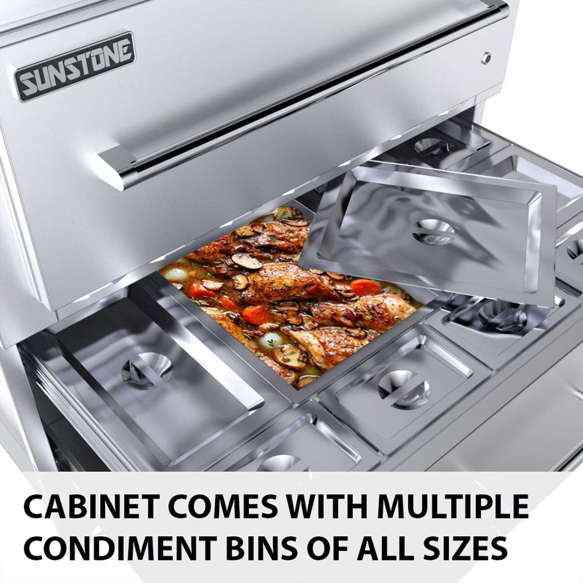 Sunstone SAC34SWC – 34-Inch Stainless Steel Sink Base Cabinet