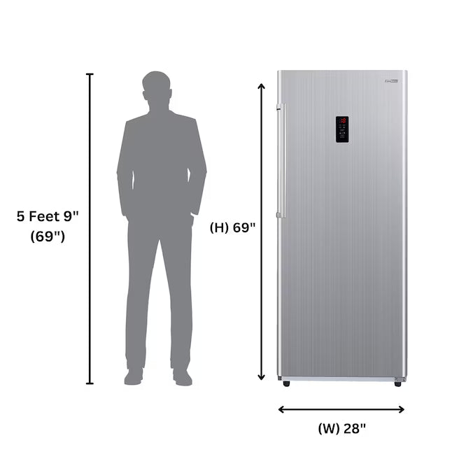 Conserv 14 Cu. Ft. Convertible Upright Freezer/Refrigerator – Garage Ready, ENERGY STAR®, 28” Wide, 110V (Stainless)