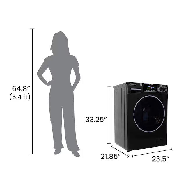 Equator Advanced Appliances Extra-Small 1.62 cu. ft. Stackable Front-Load Washer – Black