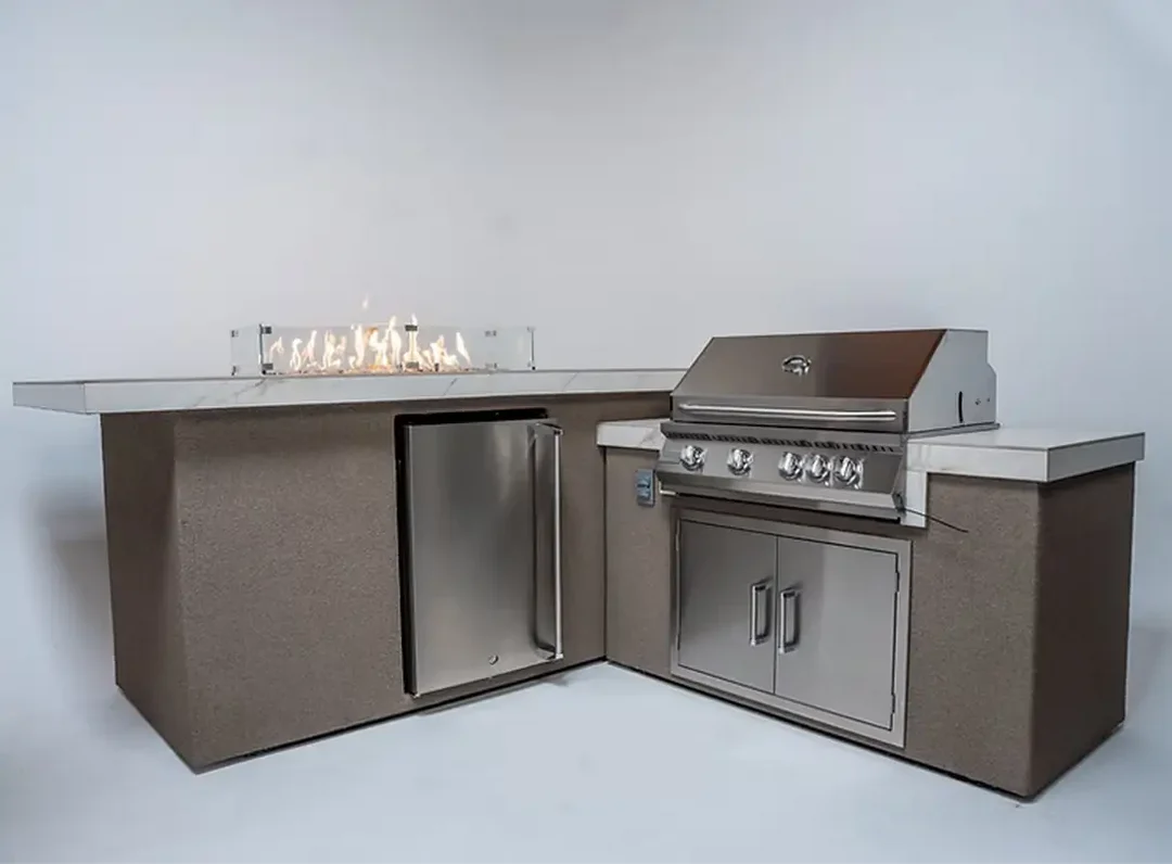 KoKoMo Grills Baja w/ Fire 7'6" x 9' Outdoor Kitchen Island