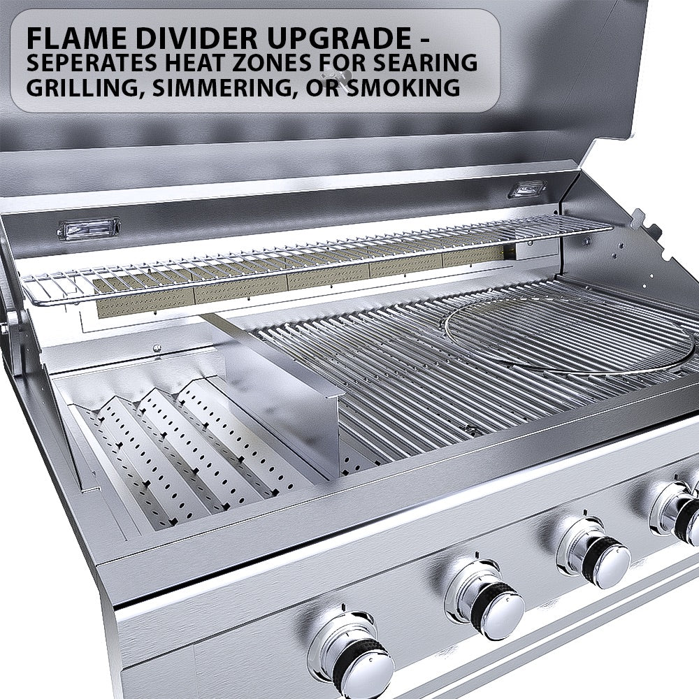 Sunstone Metal Products Ruby Series 36" Built-In 4-Burner with Rear Infrared Burner