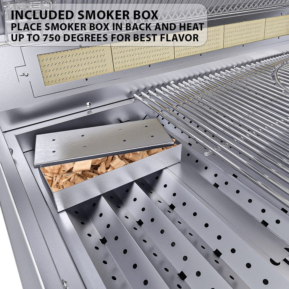 Sunstone Metal Products Ruby Series 36" Built-In 4-Burner with Rear Infrared Burner