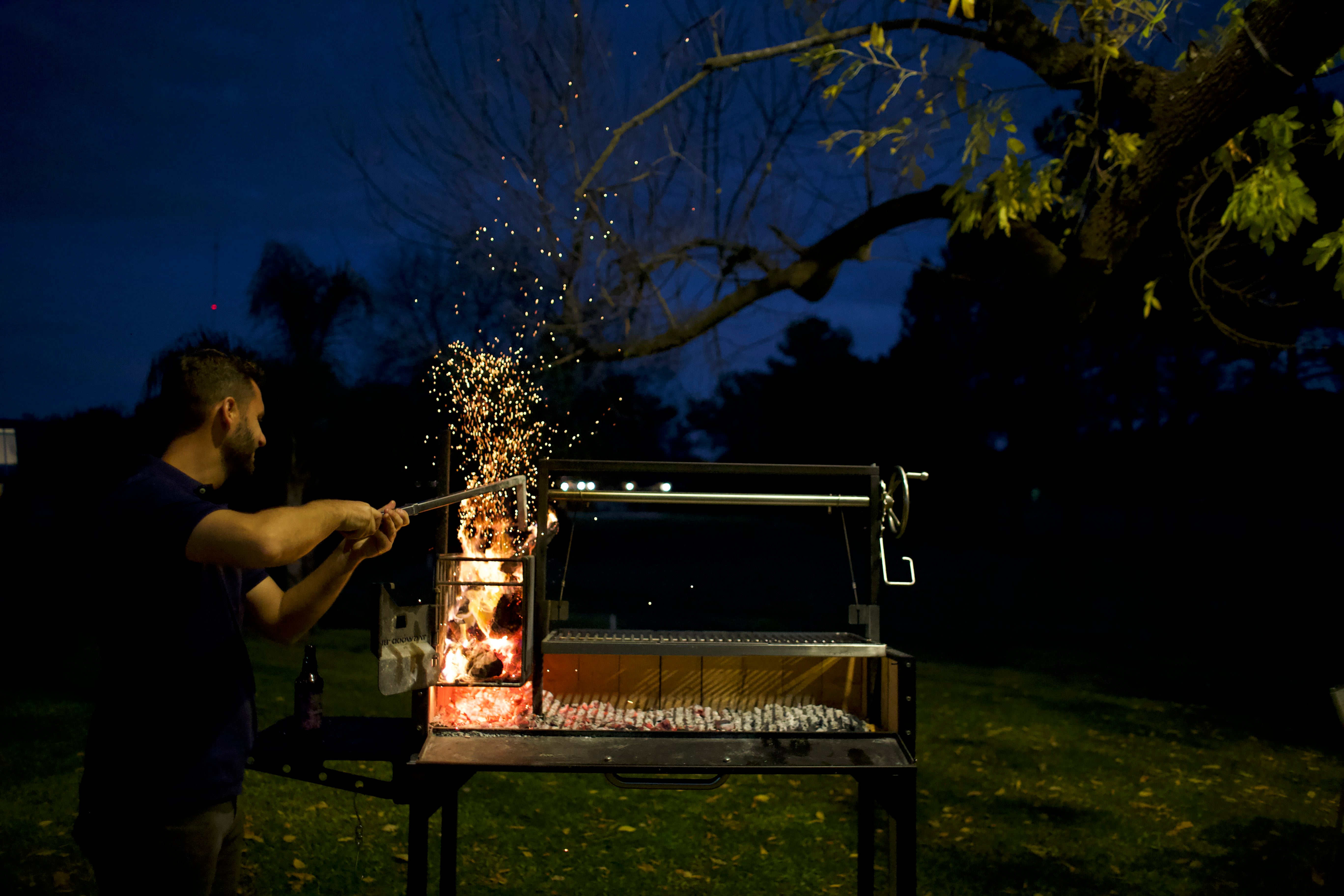 Tagwood BBQ03SI – Argentine Wood & Charcoal Grill (Black Finish) Partially Built