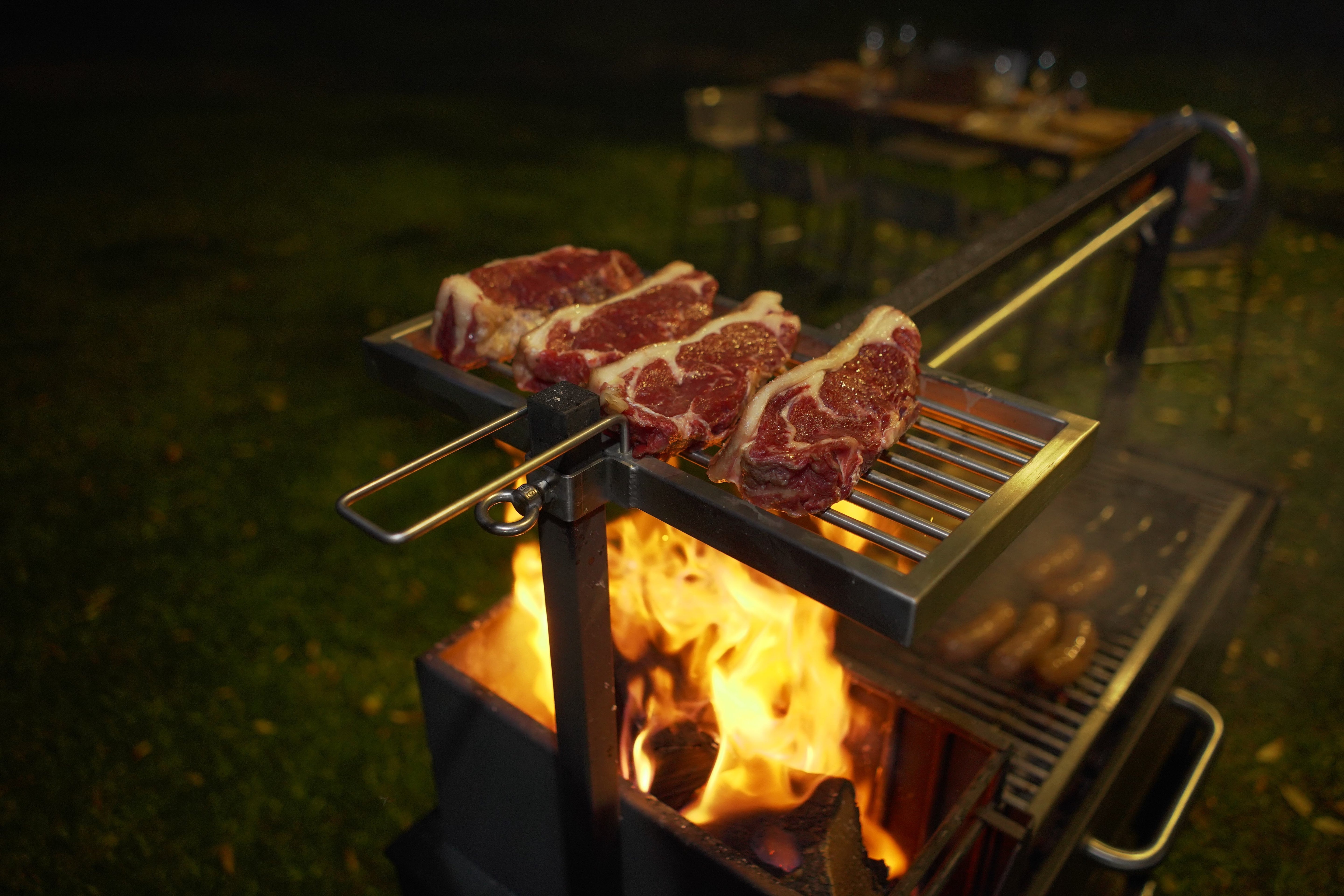 Tagwood BBQ03SI – Argentine Wood & Charcoal Grill (Black Finish) Partially Built