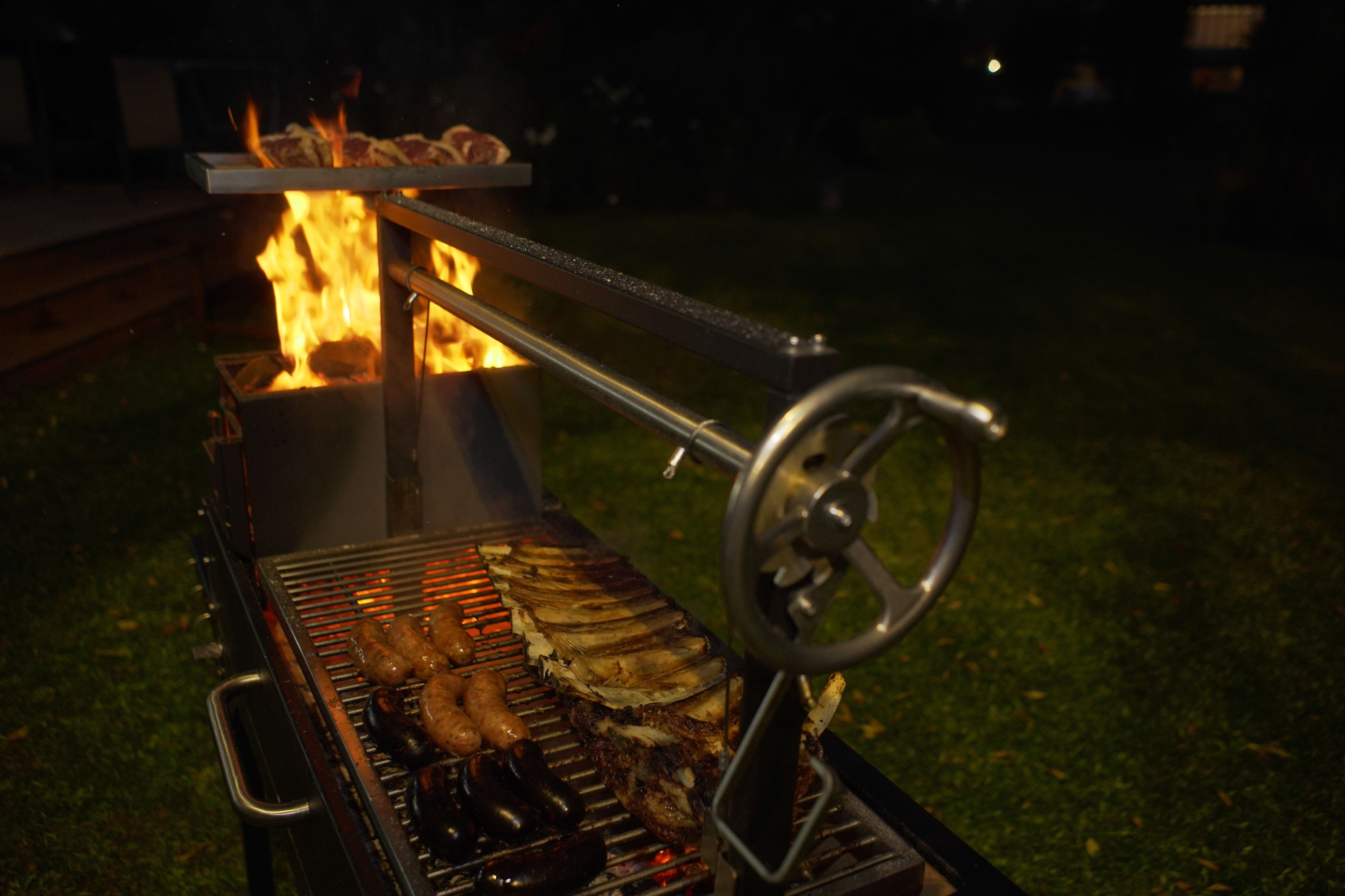 Tagwood BBQ03SI – Argentine Wood & Charcoal Grill (Black Finish) Partially Built