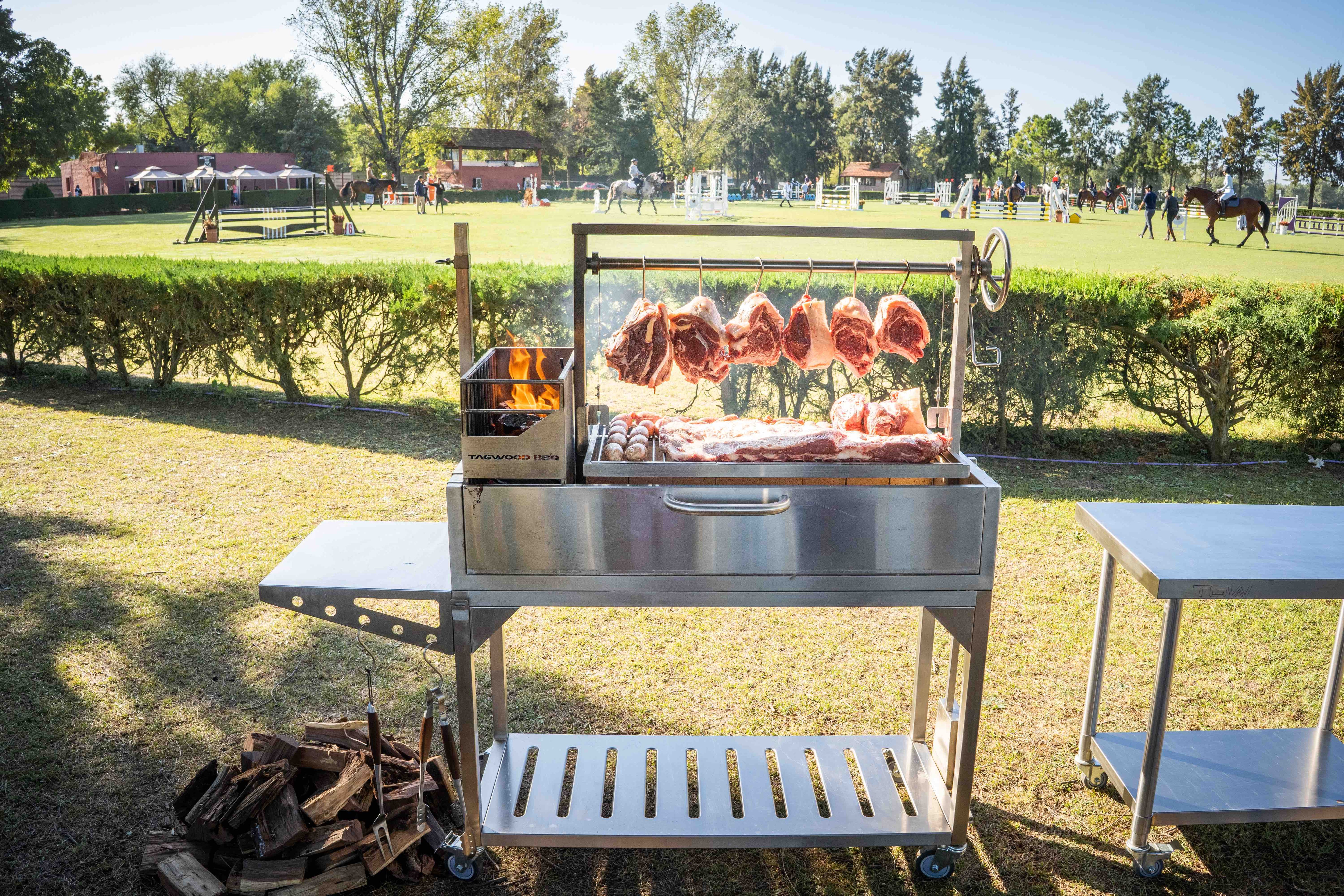 Tagwood BBQ03SS – Argentine Stainless Steel Wood & Charcoal Grill Partially Built