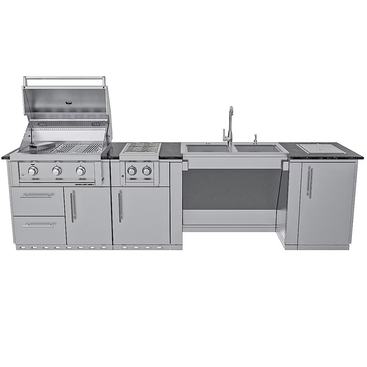 Sunstone Texas Tango 19′ Stainless Steel Outdoor Kitchen Island Package with Grill, Side Burner, Refrigerator & Sink (Copy)