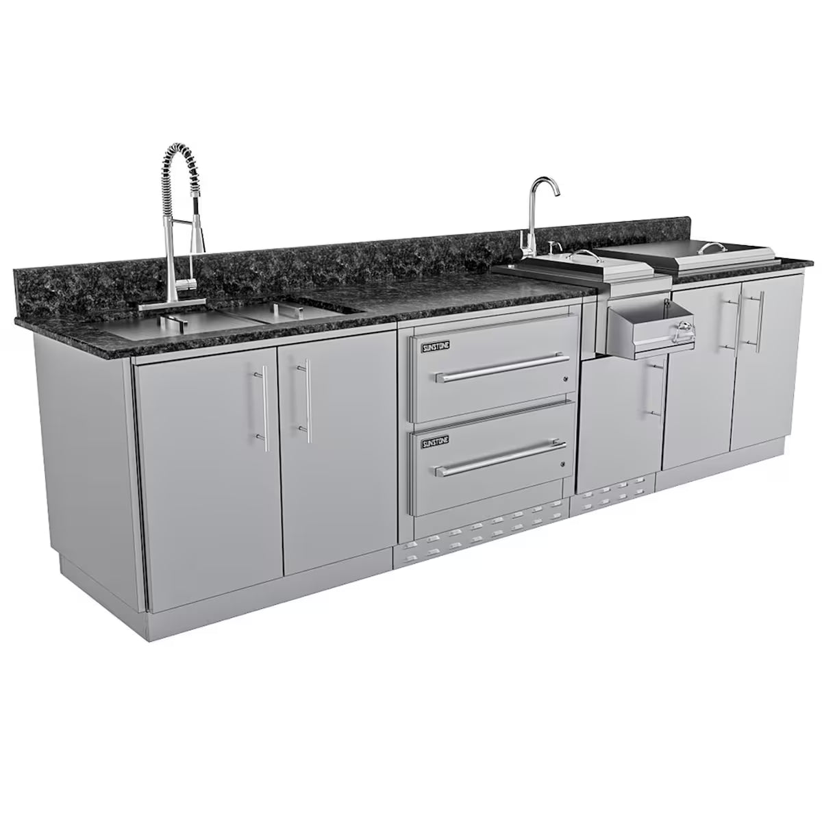 Sunstone Galley 10′8″ Clean & Prep Outdoor Kitchen Island Package