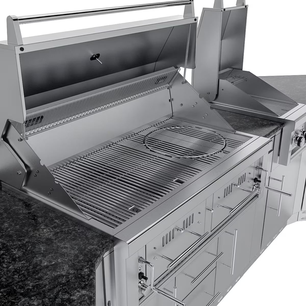 Sunstone Big Tex 21-Ft Stainless Steel Outdoor Kitchen Island Package with Grill, Side Burner, Refrigerator & Sink