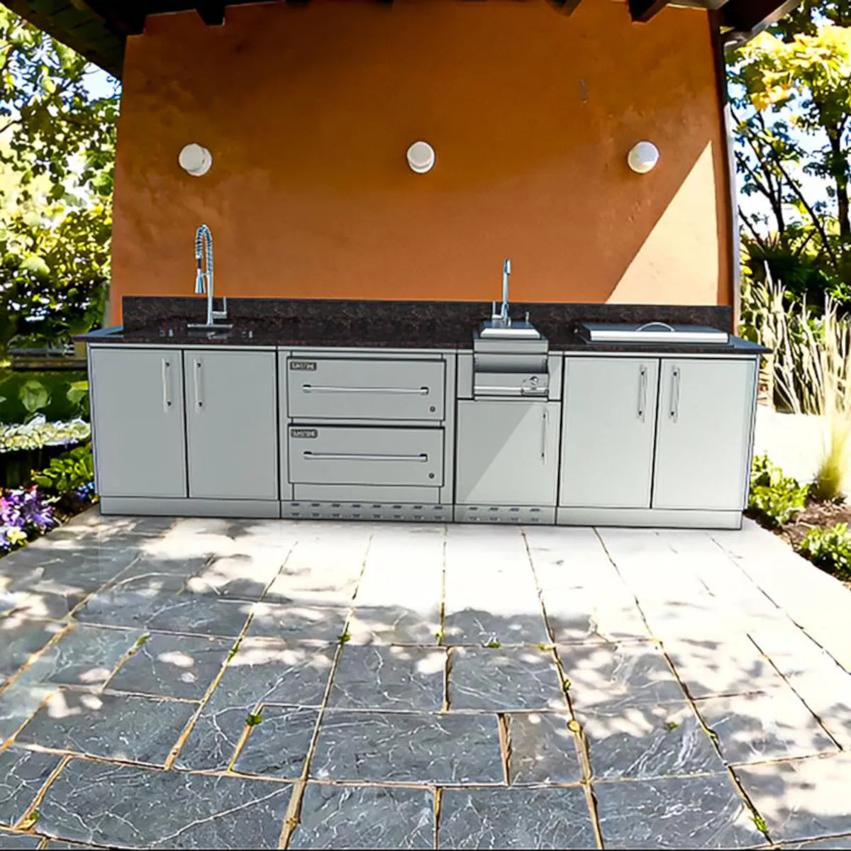 Sunstone Galley 10′8″ Clean & Prep Outdoor Kitchen Island Package