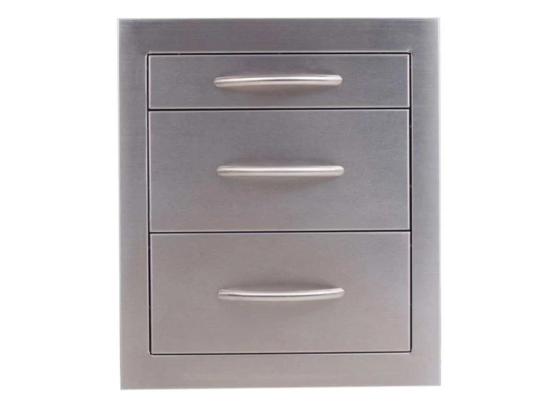 Cal Flame BBQ08866 – 18″ Stainless Steel 3‑Drawer Outdoor Storage Unit
