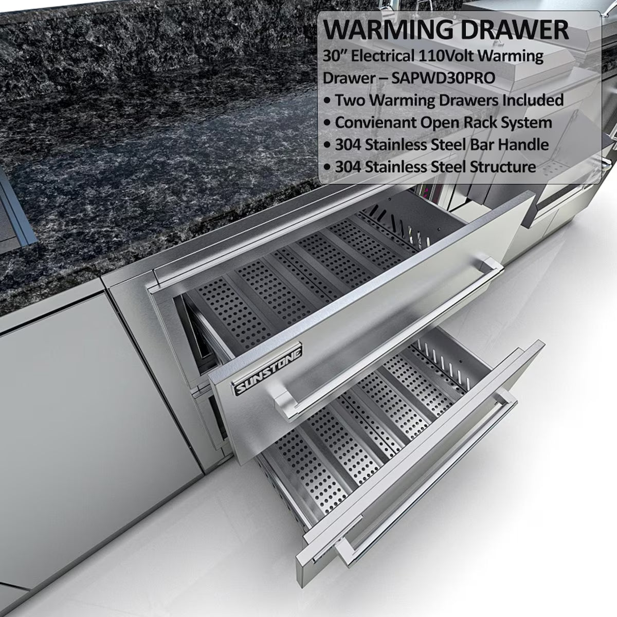 Sunstone Galley 10′8″ Clean & Prep Outdoor Kitchen Island Package